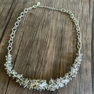Metal chain and clear/grey beads